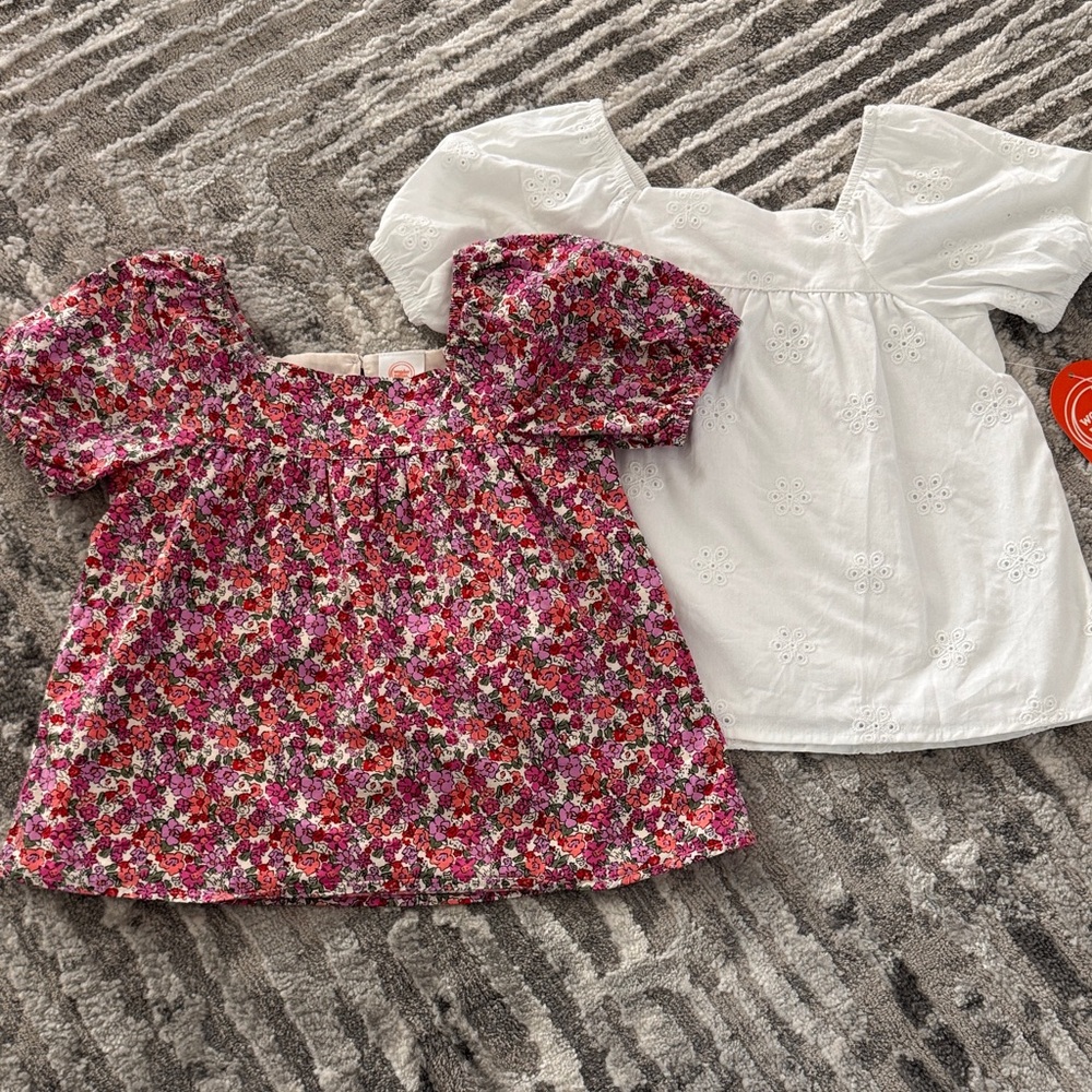 Wonder Nation Floral and White Blouse Set